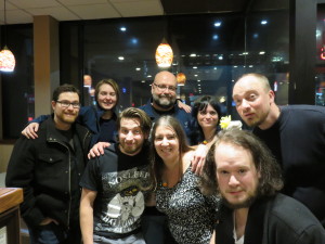 Some of the team, at Denny's. 